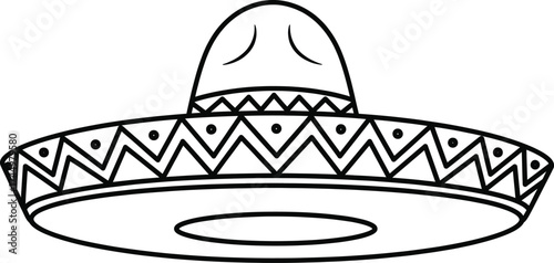Festive sombrero hat with decorative band, perfect for Cinco de Mayo celebrations
