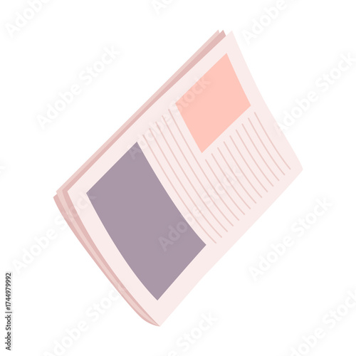 Cartoon newspaper. Daily journal press tabloid with headline front page, city paper magazine newsprint publication, folded daily journal and newspapers