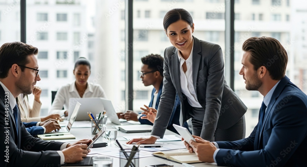 custom made wallpaper toronto digitalDiverse professionals in business attire collaborating around a conference table some looking at laptops and tablets
