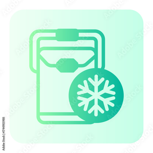 portable fridge gradient icon