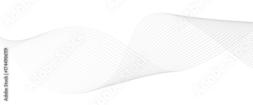 Abstract wavy grey blend technology liens background. Digital frequency track equalizer. Abstract frequency sound wave lines and twisted curve lines background. Banner design background.