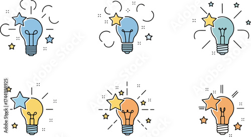 Creative Spark Icons – Inspiration and Innovation Line Vector Pack