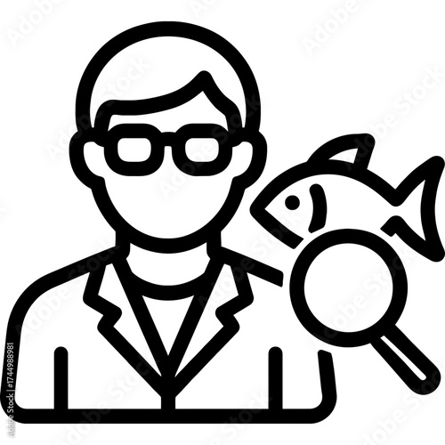 Minimalistic marine biologist icon
