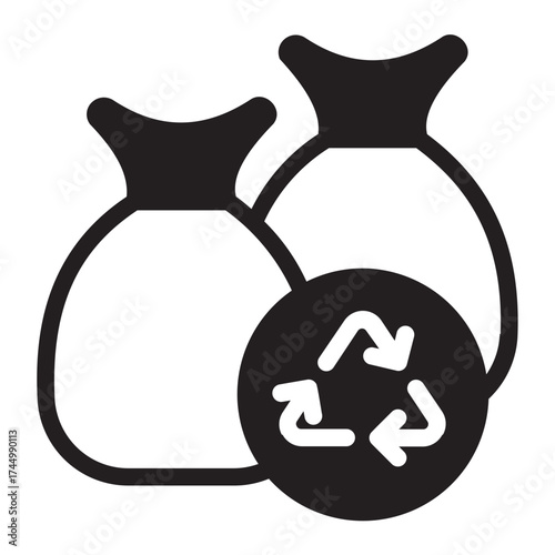 garbage bag glyph icon