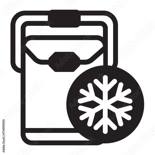 portable fridge glyph icon
