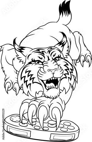 Wildcat Bobcat Lynx Gamer T...