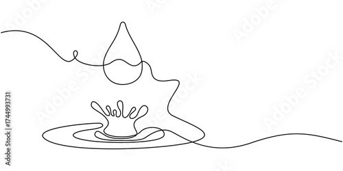 Continuous one line drawing of blood drop on transparent background, blood drop icon single line drawing, continuous line art drawing of blood drop, One line drawing of water drop, Water drop.