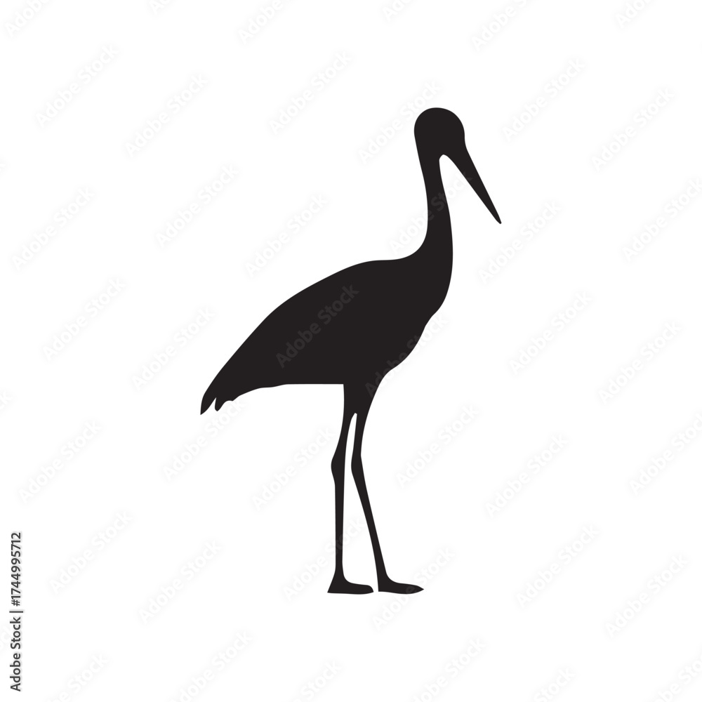 Obraz premium Elegant Round Stork Symbol for Contemporary Professional Branding