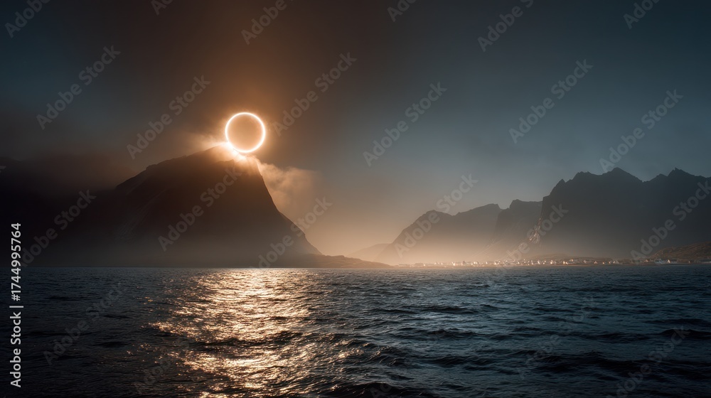 Naklejka premium sunset on the beach