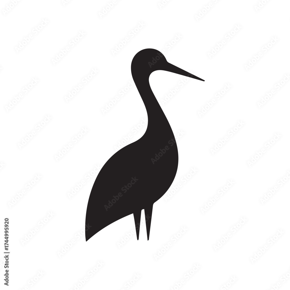 Fototapeta premium Modern Typography and Stork Symbol Fusion for Branding