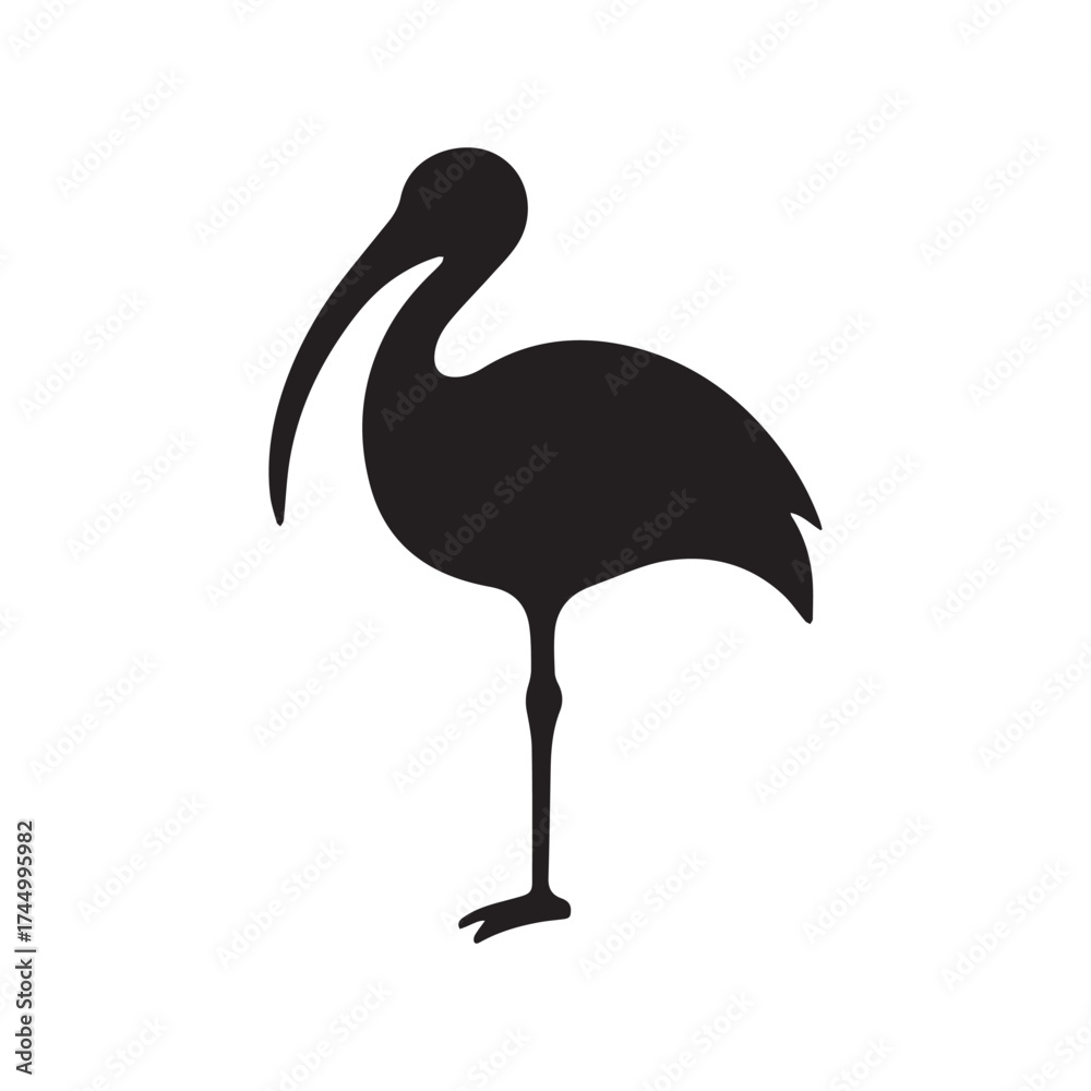 Fototapeta premium Creative Minimalist Stork Design Using White Background Space