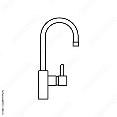 Faucet icon vector. Crane illustration sign. Mixer symbol. water tap logo.