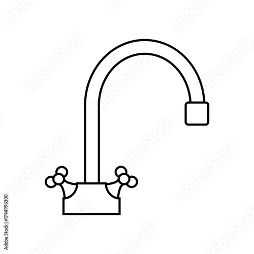 Faucet icon vector. Crane illustration sign. Mixer symbol. water tap logo.