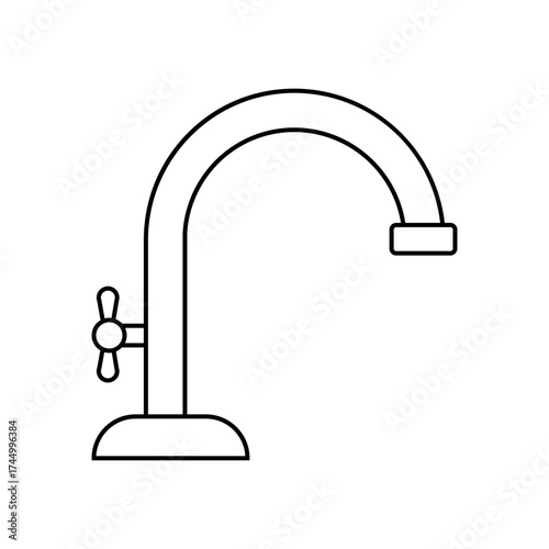 Faucet icon vector. Crane illustration sign. Mixer symbol. water tap logo.