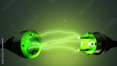 Power Cord with Green Energy Lightning