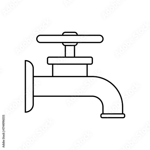 Faucet icon vector. Crane illustration sign. Mixer symbol. water tap logo.