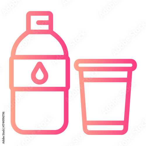 water bottle gradient icon