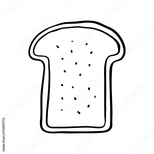 Simple Hand Drawn Bread Slice
