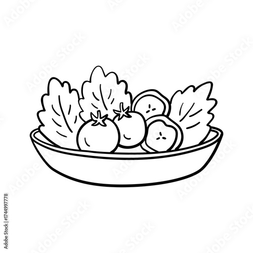 Hand-Drawn Simple Salad