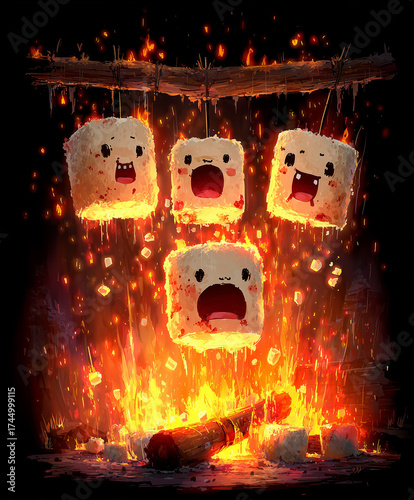 melted_marshmallows_roasting_over_fire_cartoon
