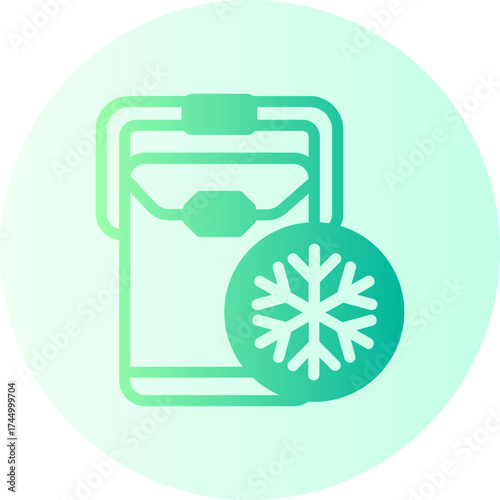 portable fridge gradient icon