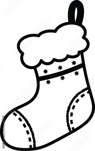 christmas socks vector outline