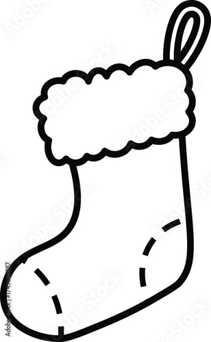 christmas socks vector outline