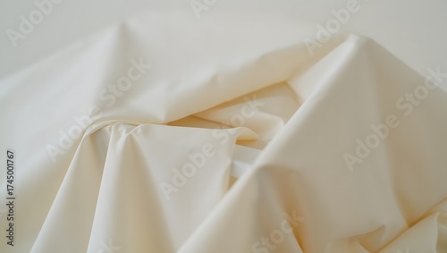 Soft cream fabric draped and tied with a gentle knot