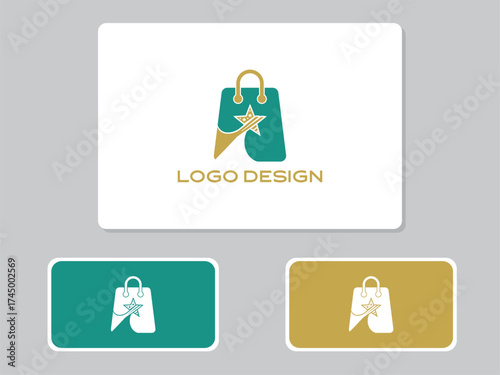 Creative shopping bag logo design for retail stores, boutique, e-commerce, and fashion brand
