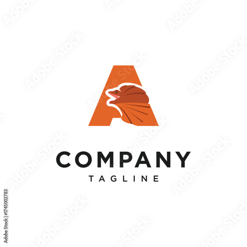 Letter B Frilled-neck lizard Logo Icon Vector