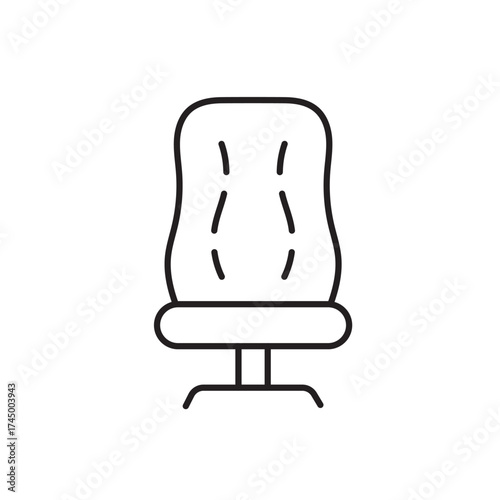 A vector icon of an office massage chair pad for stress relief and comfort, created in line style with editable stroke