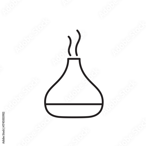 A vector icon of a modern aromatherapy diffuser, symbolizing relaxation and mood enhancement, created in line style with editable stroke