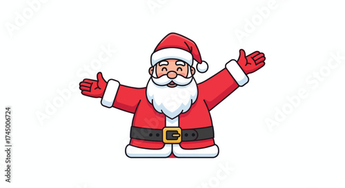 Happy Santa Claus with open arms ready for a hug.