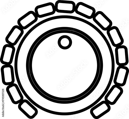 Volume Control Knob Icon Audio Adjustment Dial Vector of Sound Mixer, Music Equalizer, Tuning Button, Level Switch, Radio, Interface Symbol in Black Flat and Line Style