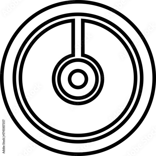 Volume Control Knob Icon Audio Adjustment Dial Vector of Sound Mixer, Music Equalizer, Tuning Button, Level Switch, Radio, Interface Symbol in Black Flat and Line Style