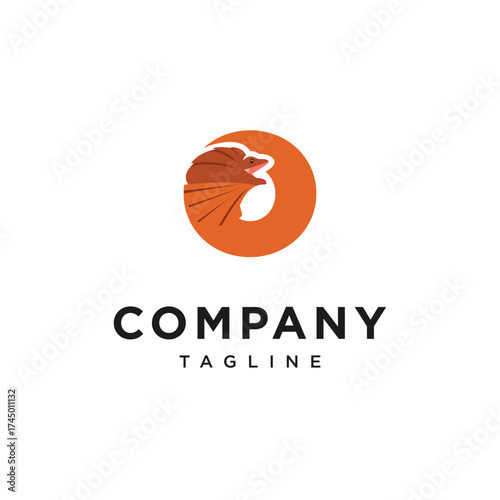 Letter O Frilled-neck lizard Logo Icon Vector