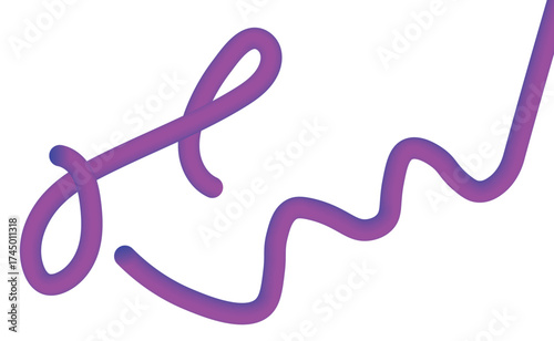 Vibrant magenta line art abstract design flowing smoothly across a white canvas