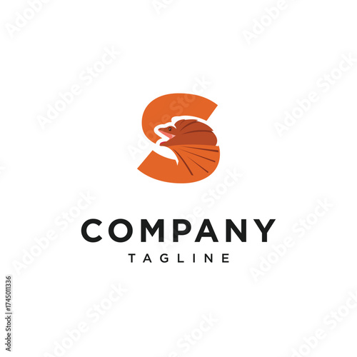 Letter S Frilled-neck lizard Logo Icon Vector