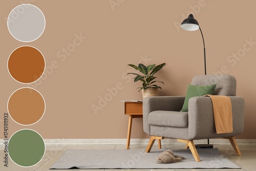 Armchair, table, lamp and h...
