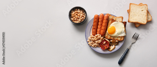 Plate of tasty English brea...