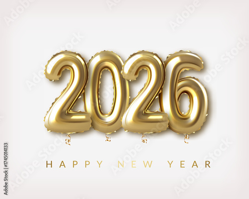 Christmas and New Year card with 2026 numbers
