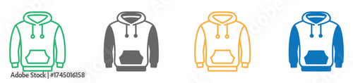Modern hoodie icon for fashion, streetwear, clothing design, and urban lifestyle concepts