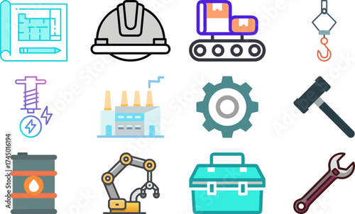 A collection of diverse industrial tools and equipment, essential for various construction tasks