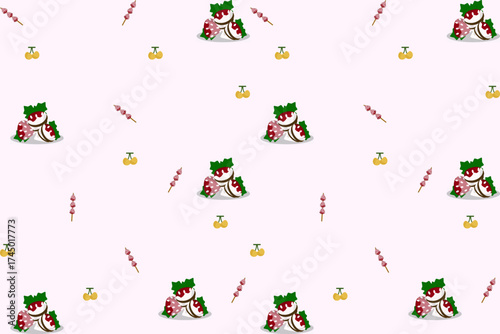 seamless pattern with strawberries watercolor hand painting on pastel geometric and striped background. Perfect design for fabric, clothing, decoration, element, texture, textile, embroidery, ornate