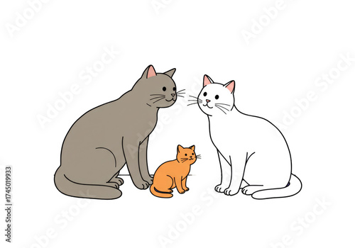 Three cats interacting playfully in a cozy setting