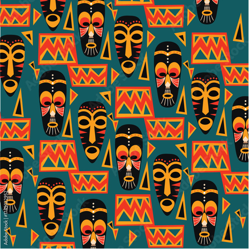African Tribal Mask Art Background