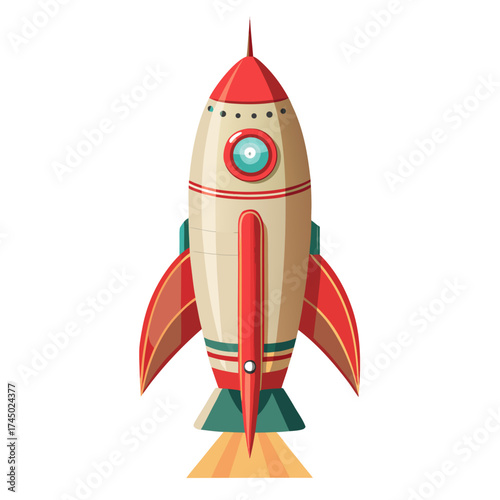 cartoon rocket in space