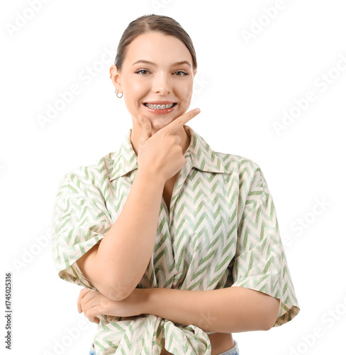 Thoughtful young woman with...