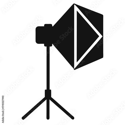 Studio light black vector on white background.