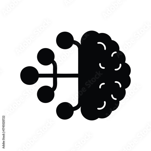 Abstract Human Brain Neural Network Connection Showing Processing of Information